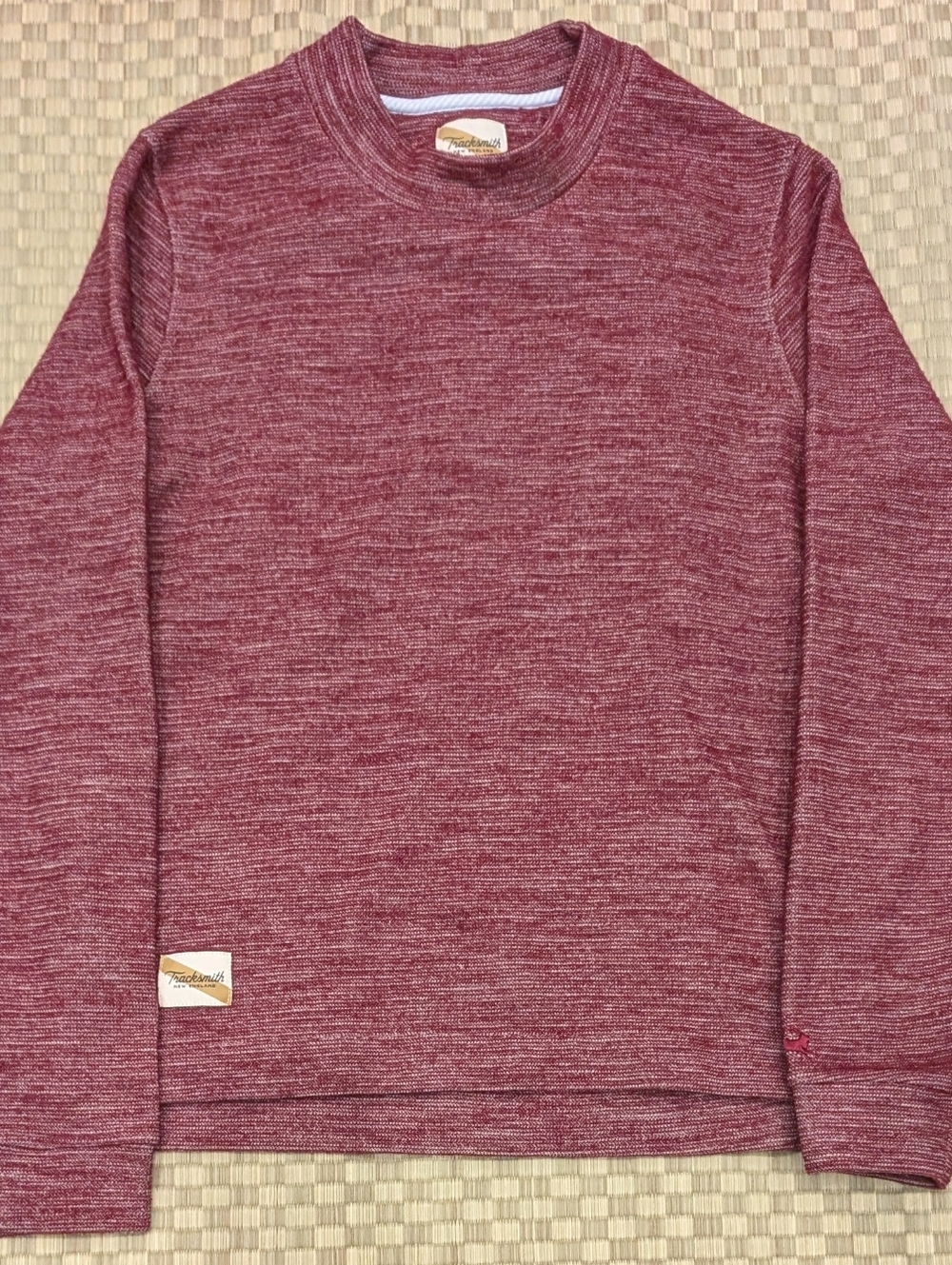 Tracksmith Downeaster Crew Sweatshirt Merino Wool Blend Red Men's Size Small